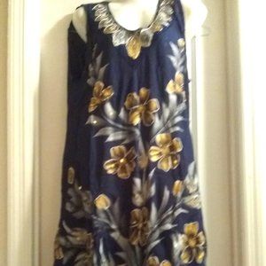 Royal Blue and Gold Free Style Dress
